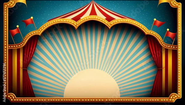 Obraz Circus frame background , circus tent background with copy space , Generative AI
