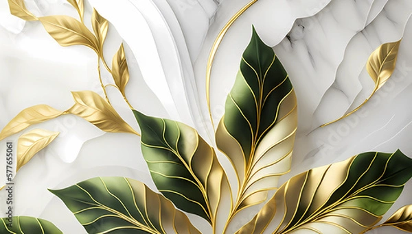 Fototapeta Green marble abstraction. Generative AI.