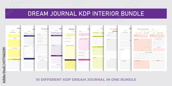 Obraz Dream journal kdp interior design template bundle, eps