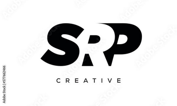 Fototapeta SRP letters negative space logo design. creative typography monogram vector