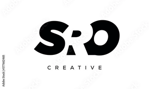 Fototapeta SRO letters negative space logo design. creative typography monogram vector