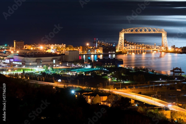 Obraz Duluth Minnesota Night Time
