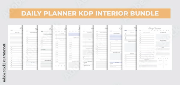 Obraz Daily planner kdp interior design template bundle, eps.