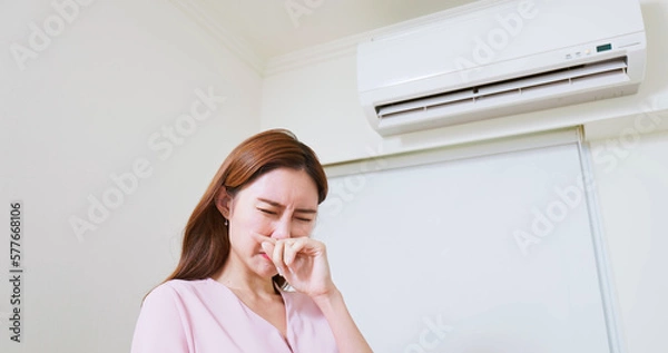 Obraz air conditioner has bad smell