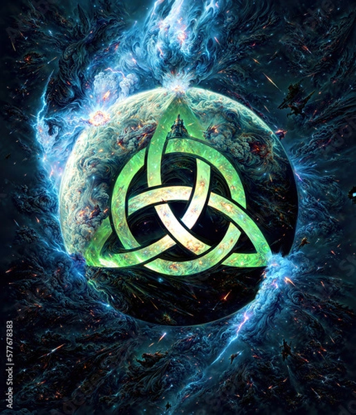 Fototapeta Space Celtic Knot Logo