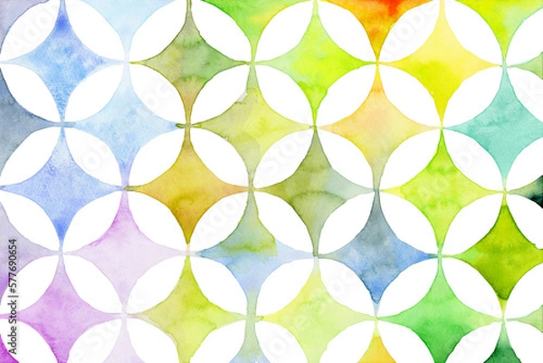 Fototapeta 水彩で描いた七宝模様