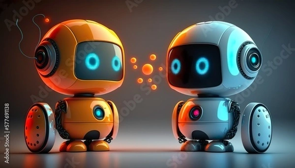 Obraz cartoon robot (Generative AI)