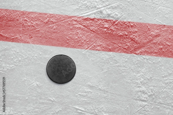 Obraz Puck on a hockey rink