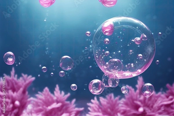 Fototapeta Air bubble from seafloor generative ai