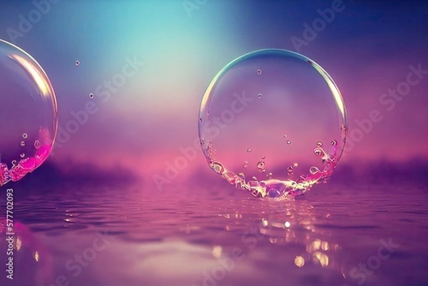 Fototapeta crystal ball in water generative ai