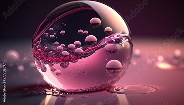 Fototapeta Liquid bubble sphere generative ai