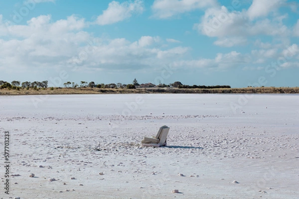Obraz beach in winter salt lake
