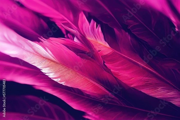 Fototapeta soft pink feathers background generative ai