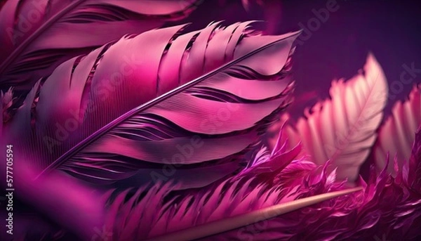 Fototapeta dark pink feather generative ai