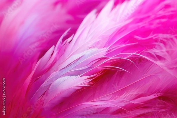 Fototapeta soft  pink feather generative ai