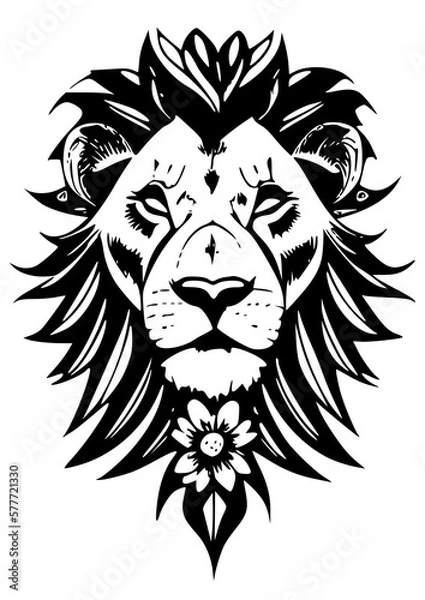 Fototapeta Lion with a flower