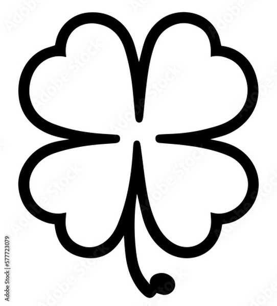 Fototapeta Shamrock four-leaf clover icon elements