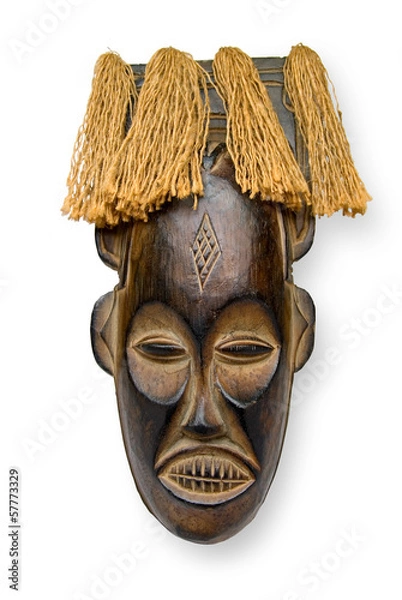 Obraz African Mask, white background