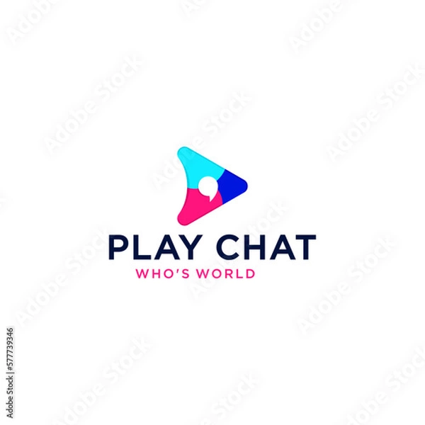 Obraz Play icon symbol design inspiration vector