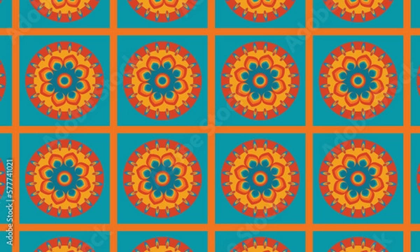 Fototapeta Mandala tile art pattern