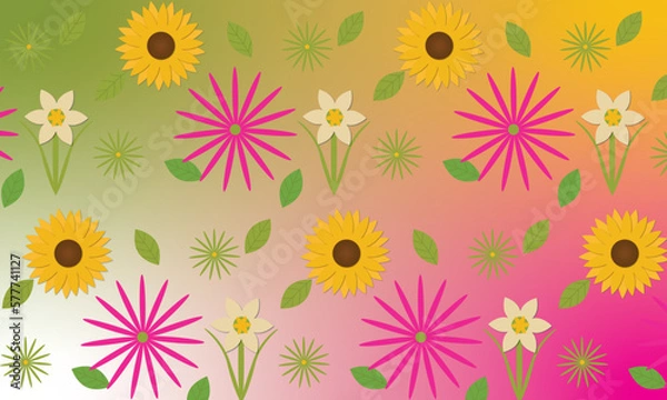 Fototapeta Springtime flowers in bloom