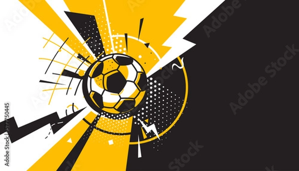 Obraz Soccer abstract background design. Vector illustration of sports concept.