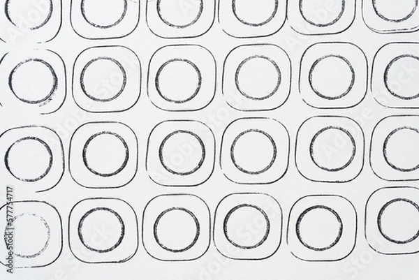 Fototapeta abstract rounded square and circle ink stamp pattern