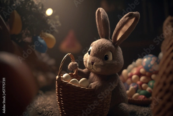 Obraz The Easter Bunny getting ready for Easter