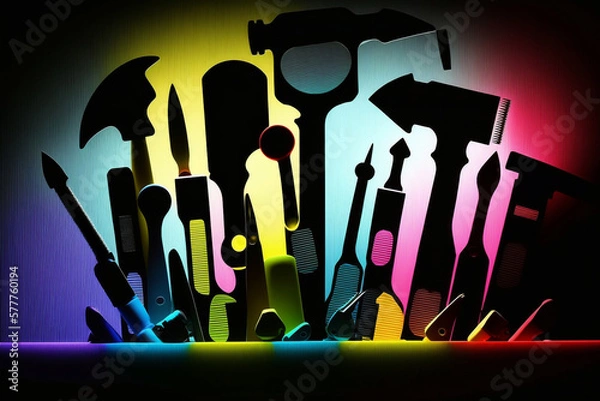 Obraz Power Point Background or Wallpaper, tools, colorful 