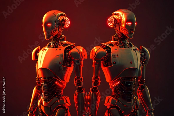 Obraz Robots in red, futuristic