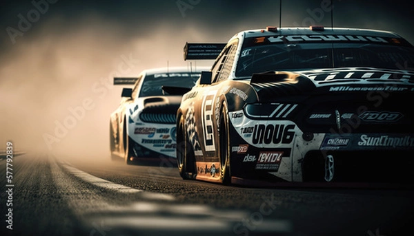 Fototapeta NASCAR, Motorsports, Generative AI, Illustration	