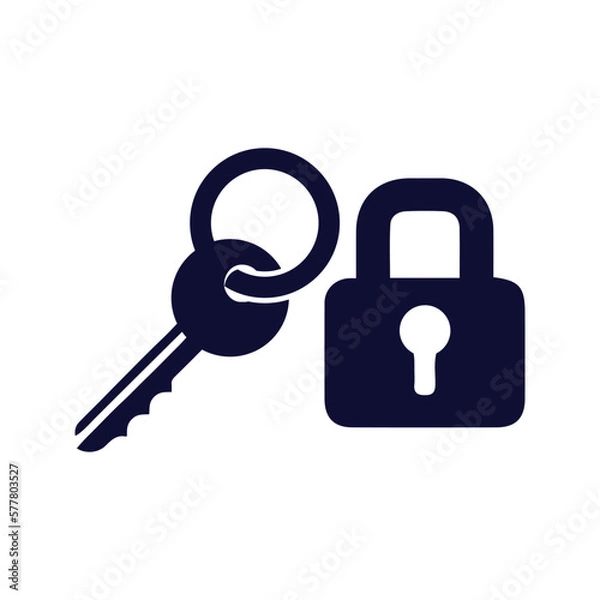 Fototapeta lock and key icon