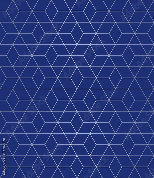 Fototapeta Seamless thin linear grid pattern. Abstract geometric rhombus background. Stylish fractal texture.