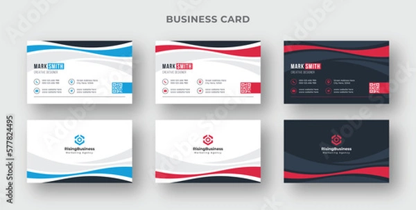 Fototapeta Corporate business card set with abstract background