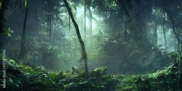 Fototapeta Tief im Urwald. Ai generative