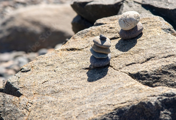 Obraz stacked stones at beach