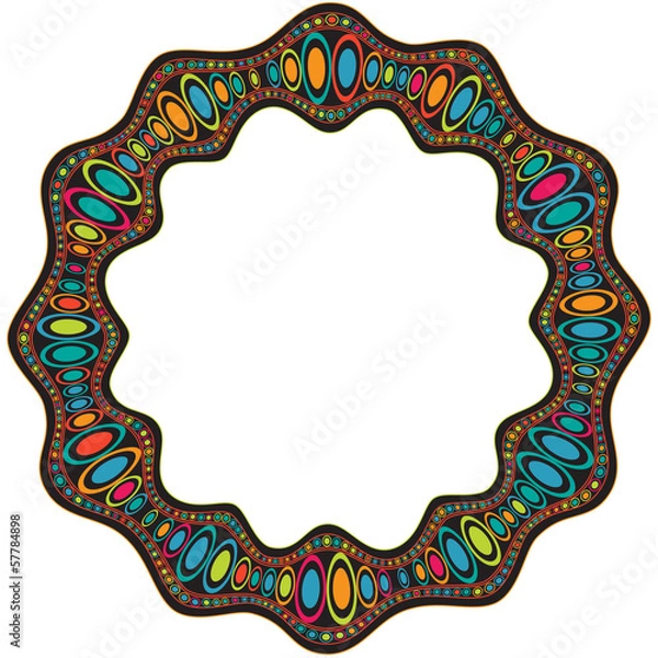 Obraz Ethnic color doodle frame