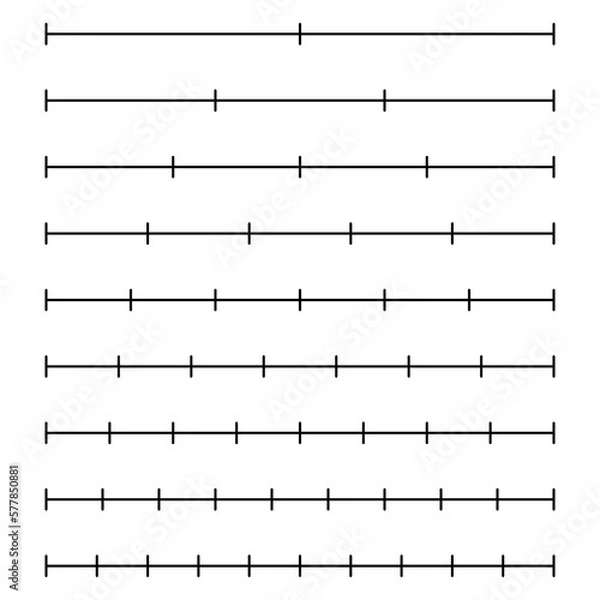 Fototapeta Fraction number line sheet in mathematics.