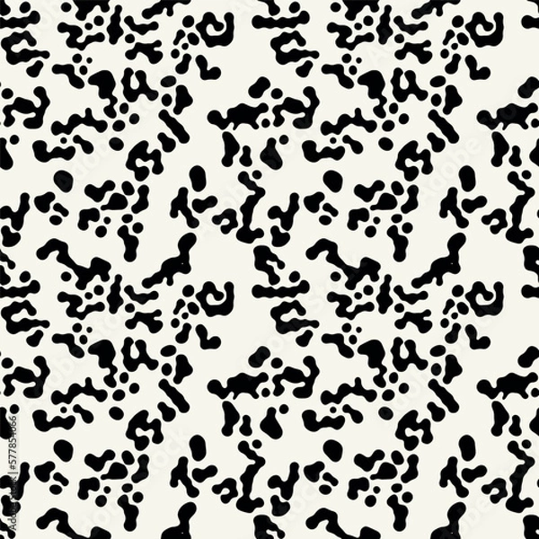 Fototapeta Vector seamless pattern. Abstract spotty texture. Natural monochrome design. Creative background with blots. Decorative organic swatch.