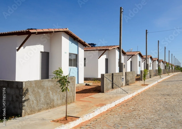 Obraz minha casa minha vida - casas populares de conjunto residencial com infraestrutura urbanização do programa minha casa minha vida