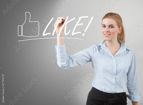 Obraz businesswoman write like
