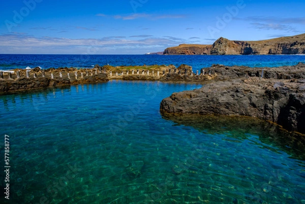 Fototapeta Natural pools Las Salinas de Agaete in Puerto de Las Nieves on Gran Canaria.