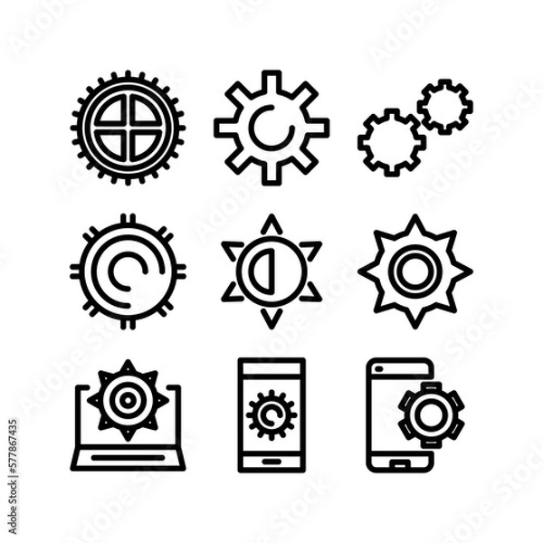 Fototapeta cogs icon or logo isolated sign symbol vector illustration - high quality black style vector icons
