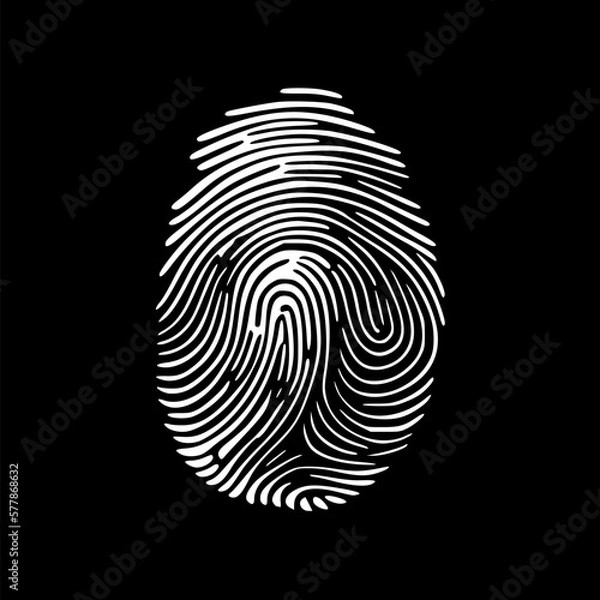 Obraz Fingerprint | Black and White Vector illustration