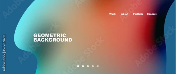 Obraz Flowing gradient colors and round elements and circles. Vector illustration for wallpaper, banner, background, leaflet, catalog, cover, flyer