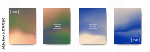 Fototapeta set of abstract background with beautiful gradation color, colorful background for poster flyer banner backdrop.vertical banner.cool fluid background vector illustration