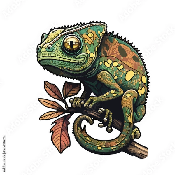 Obraz cute chameleon cartoon style