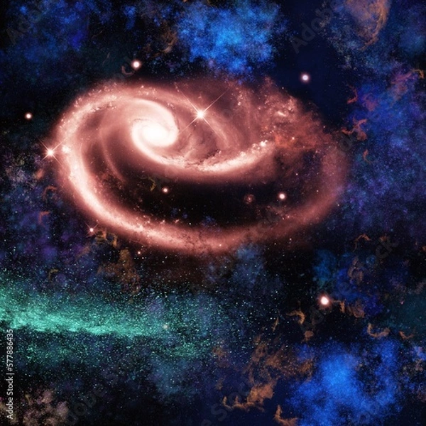 Obraz Spiral Galaxy. Bursting Galaxy.Awesome of endless cosmos. Science fiction wallpaper.