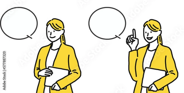 Obraz 2パターンのビジネスウーマンのイラスト