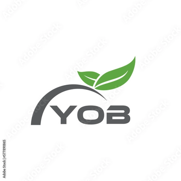Obraz YOB letter nature logo design on white background. YOB creative initials letter leaf logo concept. YOB letter design.